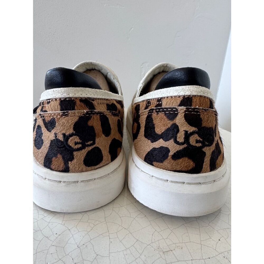 UGG ALAMEDA Spotty Leopard Print Slip-On Sneakers Tan Brown Calf Hair Size 8 EUC - Picture 3 of 12